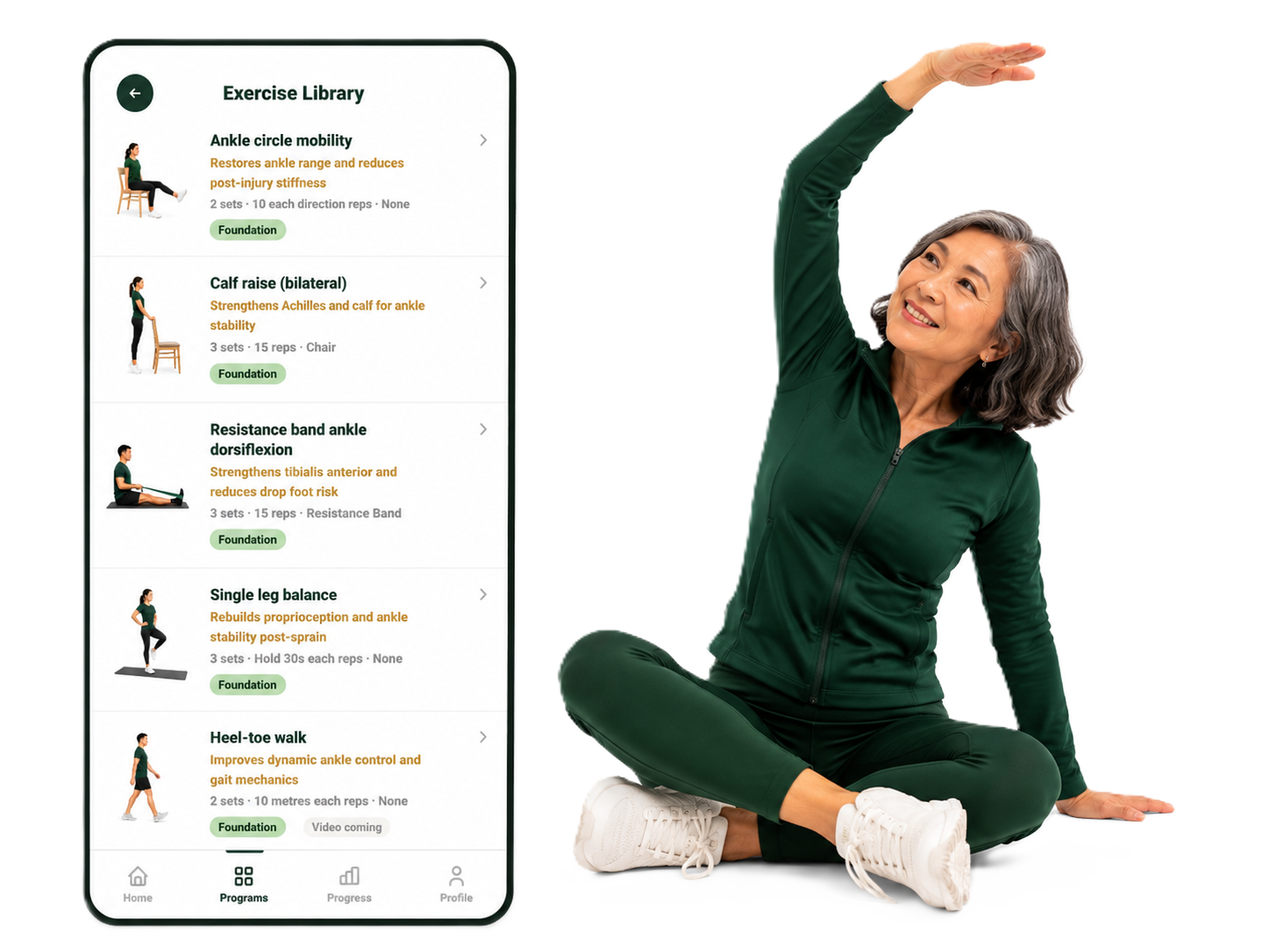 SmartRelief guided recovery program and exercise library